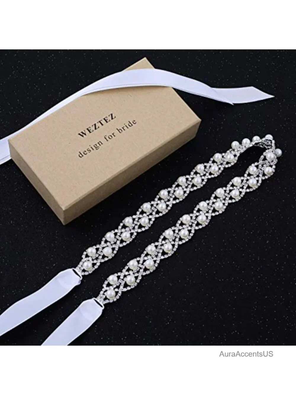 Crystal Pearl Wedding Belt Rhinestone Bridal Dress Belt Handmade Sash
